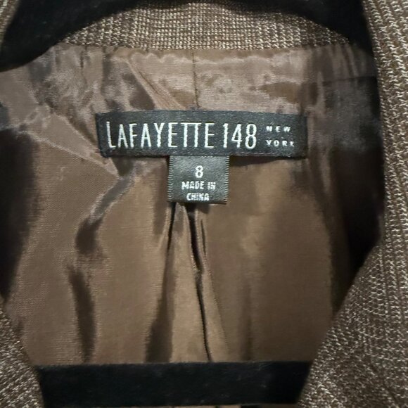 Lafayette 148 New York‎ Brown Wool Blend Blazer Size 8 - Picture 3 of 7